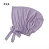 Novo Modal Elástico Lace-up Base Cap Corda Capa Cor Sólida Lenço Ajustável One-Piece Cabelo
