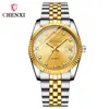 Reloj de Pareja de Negocios Chenxi Calendario Hombres Mujeres Reloj Transfronterizo de Cuarzo con Diamante Correa de Acero Reloj Cx-004A