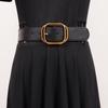 Cinto de fivela de pino vintage feminino 2024 novo explosivo high-end senso ins moderno decorativo ocidental ajuste jeans com preto