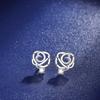 Nuevos Pendientes de Diamante Rosa Pendientes de Plata de Ley 925 Pendientes Retro para Mujer Diseño Nicho Francés Agujas de Plata Ins Venta al por Mayor
