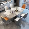 Mesa de comedor de mármol estilo italiano, rectangular, moderna, minimalista, estilo occidental, lujo ligero, para uso doméstico