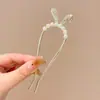 Grampo de cabelo de flor de magnólia, grampo de cabelo de estilo antigo, acessório de cabelo Hanfu, acessório de cabelo de cheongsam para mulheres, grampo de metal com pérola e franja, grampo de cabelo de jade