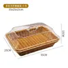A prueba de caídas juego completo acrílico con tapa cesta de frutas tejida a mano cesta de pan cesta de almacenamiento de bocadillos exhibición de supermercado
