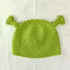 Gorros de Punto Hechos a Mano Estilo Shrek Verde para Otoño e Invierno para Hombres y Mujeres, Disponibles para Venta Transfronteriza