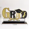 Decoração de Mesa para Formatura Amazon 2025 4 Peças Preto Dourado Formandos Enfeites de Mesa de Madeira Presentes da Temporada de Formatura