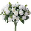 Buquê de simulação eucalipto 11 rosas pequenas casamento decoração de casa decoração flor de plástico flor falsa decoração alça pequena