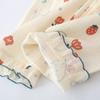 Pijama Delgado de Algodón para Mujer para Verano, Gasa de Algodón Puro, Holgado y Sencillo, Diseño de Conejo, Manga Corta, Pantalones Largos, Conjunto de Shorts, Conjunto de Tres Piezas