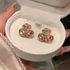 Brincos de Tarraxa de Liga com Strass Estilo Europeu de Luxo Leve para Mulheres Grandes Exquisitos Brilhantes de Strass Simples Elegantes Versáteis Brinco para o Dia a Dia