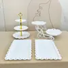 Enfeites decorativos suporte de exibição para mesa de sobremesas mesa de chá suporte de bolo de pé alto prato de exibição de doces suporte de lanches multicamadas