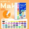 Marcadores Acrílicos, Opacos y Apilables por Color, Específicamente para Estudiantes de Primaria, Plumas de Acuarela de Colores para Manualidades Infantiles con Puntas Duras