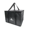 Sacola de compras preta exclusiva transfronteiriça em tecido Oxford, bolsa térmica, atacado, bolsa de gelo para exterior, bolsa de mão de grande capacidade