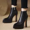 Botines de Tobillo Nuevos de Moda Otoño/Invierno 2026 con Punta, Impermeables, Plataforma, Tacón Grueso, Aumentan la Altura para Personas Bajas, Botas de Moda con Suela Gruesa