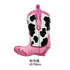 Sombrero de Cowboy de Caballo Transfronterizo Botas con Herradura Globos de Papel de Aluminio Decoración de Fiesta de Cumpleaños con Forma de Animal Globos de Papel de Aluminio