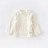 Camiseta Básica para Bebé Invierno Niña Todo Fósforo 2024 Nuevo Ropa Interior para Niños Cálida de Manga Larga Forrada de Felpa Top de Punto