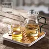 Tetera para uso doméstico con filtro, tetera Song estilo antiguo, juego de té, cafetera de té, transparente con tapa, asa colorida, tetera pequeña de mano