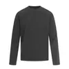 Camiseta de Manga Larga de Color Sólido Estilo Retro Americano 11Kn para Hombres y Mujeres, Algodón Puro, Estilo Básico, Cuello Redondo Moderno, Top Casual Holgado