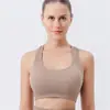 Sutiã Push-Up Esportivo de Yoga Transfronteiriço Sutiã Sem Costura Que Não Marca Alta Elasticidade Cinto à Prova de Choque Almofada no Peito Costas Bonitas Top Fitness