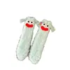 Meias de pelúcia de monstro engraçadas, feias e fofas para mulheres, outono e inverno, meias grossas quentes para o chão, meias de dormir para casa, meias de comprimento médio até a panturrilha