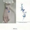 Pegatinas de Tatuaje de Mariposa Azul, Impermeables, de Larga Duración, Lavables, de Alto Valor Estético, Frescas y Elegantes, para Niñas, No Reflectantes en Muñeca y Clavícula