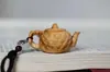 Maceta de Bambú Sándalo Dorado Pieza de Mango Tallado en Madera Maceta con Mango de Calabaza Mascota de Té para Escritorio del Hogar para Hombres y Mujeres para Jugar