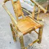 Cadeira de Bambu com Encosto, Cadeira de Rattan para Uso Doméstico com Braços, Cadeira Grandmaster, Cadeira de Bambu Puramente Feita à Mão, Cadeira de Lazer para Varanda, Banqueta de Bambu