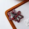 Grampo de cabelo xadrez britânico pentagrama versátil para o dia a dia, presilha BB estilo faculdade vintage estrela vazada para franja lateral