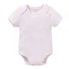Mono de algodón de manga corta para bebé recién nacido, de fábrica transfronteriza, con estampado liso, para verano