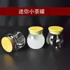 Latas Pequeñas de Té al por Mayor Tapa de Bambú Transparente de Vidrio Tarro Portátil para Almacenamiento de Té Tarro Sellado Botella Doméstica para Condimentos