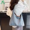Bolsa Jeans Coreana da Moda Leve de Um Ombro com Alça e Couro Costurado Personalizada para Axila Design de Nicho Bolsa Jeans
