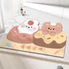 Alfombrilla de suelo de mascota linda de dibujos animados de tierra de diatomeas, alfombrilla absorbente de secado rápido antideslizante para baño, resistente a la suciedad, resistente al desgaste, fácil de limpiar felpudo