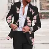 Blazer de comercio exterior a medida de un solo botón con dos botones y bolsillo grande para hombre, chaqueta de traje casual a cuadros de corte ajustado
