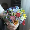 Adornos de Vidrio de Zibo, Flores Artificiales, Decoración de Escritorio para el Hogar, Adornos de Flores Artificiales, Ramos de Vidrio, Arreglos Florales, Regalos, Gama Alta