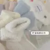 Meias de Veludo de Visão Outono e Inverno Femininas Estilo Coreano Cor Sólida Fio Pontilhado Meia de Comprimento Médio Pelúcia Espessada Meias de Chão Empilhadas Grossas