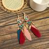 Pendientes de Borla para Turismo Yunnan Dali Lijiang Pendientes Largos Bohemia Distintivos Joyería con Colgante de Hoja para el Cabello