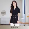 Terno profissional de lapela dupla feminino 2025 novo primavera e verão alta classe elegante elegante design de manga curta terno de nicho