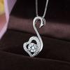 Joyería de Plata Guanming Exportación Moda Cisne Colgante de Cristal Forma de Corazón Plata S925 Joyería de Diamantes Creativa de Gama Alta para Mujer