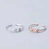 Anillo de Flor de Plata de Ley S925 Shenzhen para Mujer Estilo Mori Elegante Dulce Pequeño Fresco Anillo Abierto Moda Anillo de Alto Sentido