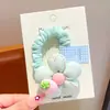 Novidade de Primavera Estilo Infantil Laços de Cabelo de Flor, Presilhas de Cabelo Fofas de Desenho Animado para Meninas Que Não Danificam o Cabelo, Elásticos de Cabelo Tipo Intestino Delgado, Cordas de Cabelo