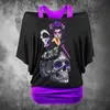 Top de Verano Transfronterizo para Mujer Camiseta de Manga Corta Spice Girls Impresión Digital 3D Calavera Camiseta Básica de Manga Corta Nueva Prenda Interior para Mujer
