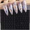 Novos Adesivos de Pintura Spray para Unhas com Estilo Japonês Noturno, Corte de Coração, Borboleta, Urso, Estrela Francesa, Modelo de Adesivos para Unhas