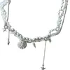 Colar Multicamadas Estilo Férias Estrela do Mar Concha Pérola Cristal Corrente de Clavícula Moda Doce Cool Resistente Estilo Ins Luxo Leve para Mulheres