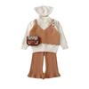 JINYONG2024 Nuevo conjunto de dos piezas para niña: suéter tejido y pantalón acampanado de punto, conjunto dulce con lazo para niña