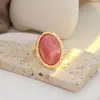 Joyería Transfronteriza Europea y Americana, Anillo Abierto Cuadrado de Piedra Preciosa Degradada Estilo Vintage, Anillo de Ojo de Gato con Diseño Ins