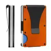 AMAZON AMAZON venta caliente aleación de aluminio RFID tarjetero para tarjetas tarjetero anti-robo cepillo tarjeta de crédito tarjeta bancaria cartera