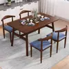 Conjunto Nórdico de Mesa e Cadeiras de Jantar para Uso Doméstico, Econômico para Apartamento Pequeno, Adequado para 4-6 Pessoas, Mesa de Jantar Simples para Uso Comercial ou de Aluguel