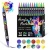 Marcador acrílico transfronterizo color opaco apilable para pintar niños Amazon caliente comercio exterior punta suave acuarela