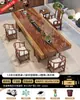 Mesa de Té Grande y Juego de Sillas Una Mesa Cinco Sillas Nuevo Estilo Chino Mesa de Café Juego de Té Integrado Juego Completo Oficina Hogar Estación para Preparar Té