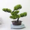 Flores Artificiais Plantas em Vasos Enfeites Árvore Falsa Pinheiro de Boas-Vindas Grande Pinheiro Negro de Tigre Plástico Bonsai Decoração de Planta Verde de Interior