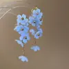 Pendientes y accesorios de collar florales frescos de verano, pendientes de borla para mujer estilo dulce, juego de joyería de lujo ligero de alta gama