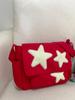 Bonito preppy estilo messenger bag mulheres de grande capacidade cinco pontas estrela lona saco estudante saco escolar saco de commuter saco de ombro